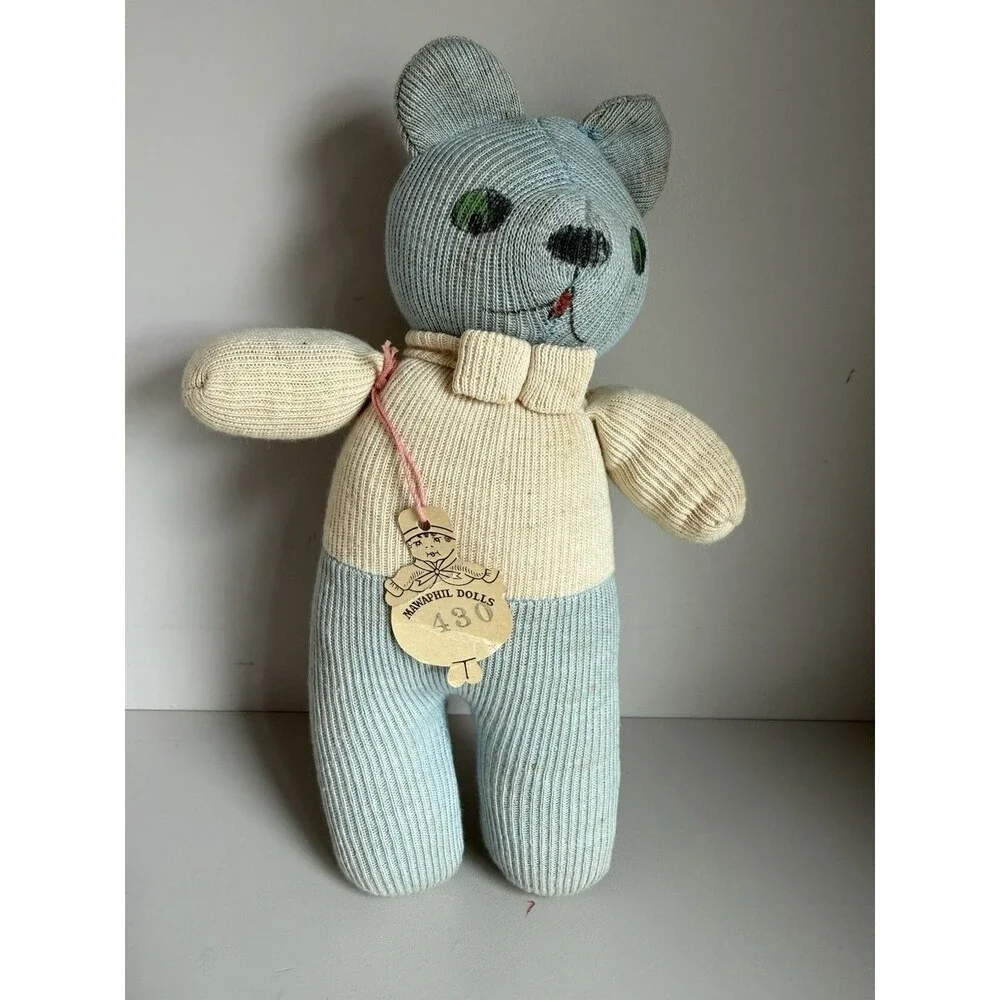 Vintage Mawaphil Dolls knitted bear, model number 430 Rushton